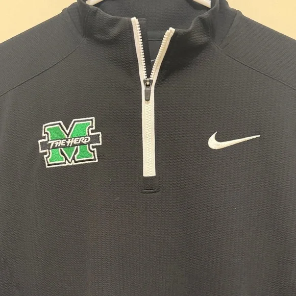 Like New-Women's Marshall University Nike Black and White Quarter-Zip Top - Picture 2 of 5